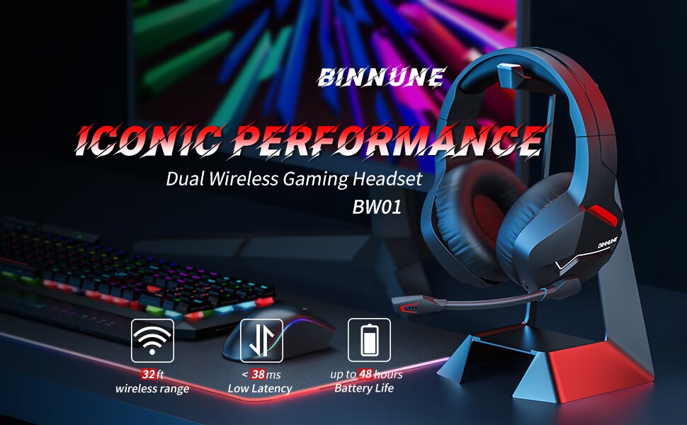 BINNUNE Wireless Gaming Headset